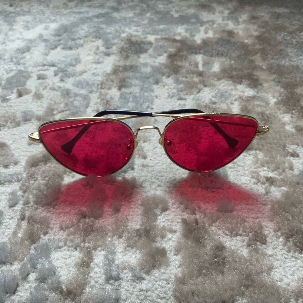 Gold Frames, Red Lenses sunglasses